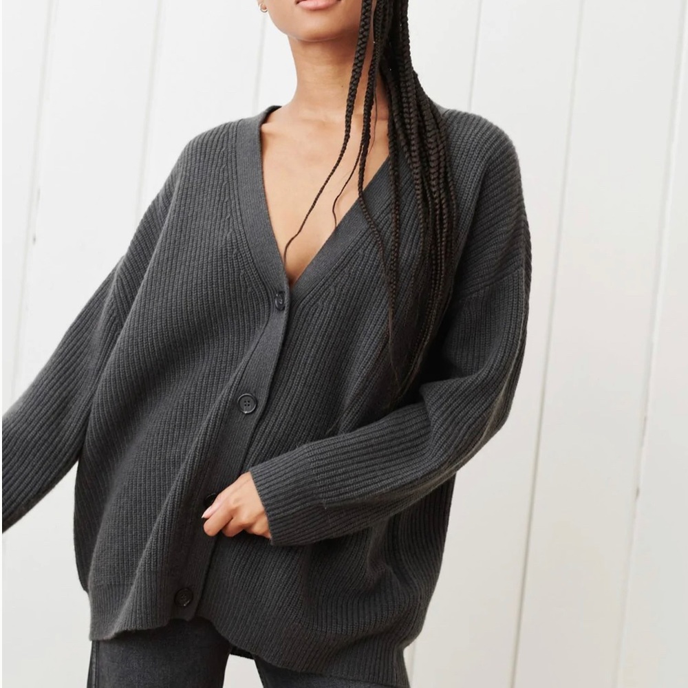 Jenni Kayne Cocoon Cardigan Sweater Large, Charcoal